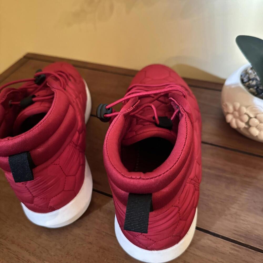 Sun + Stone Men's Lace Up Quilted Puffer Shoe Fin Red Size 10 M - Picture 7 of 10
